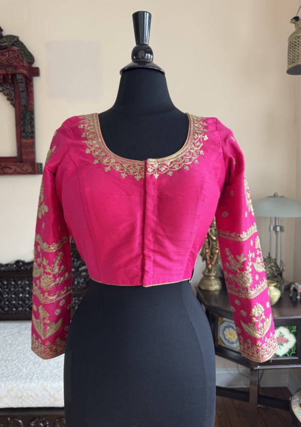 Pink Silk Handwork Blouse